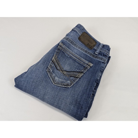 BKE Tyler Other - BKE Jeans Mens 30x32 Tyler Straight Blue Western Embroidery Country Cowboy Rodeo